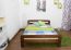 Lit simple / lit d'appoint en bois de pin massif, couleur noisette A6, sommier à lattes inclus - Dimensions 140 x 200 cm