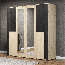 Armoire penderie 2 m à portes battantes | 4 portes, 14 compartiments | Apuseni 01 | Artisan/pin | 208 x 200 x 65 cm | Grand espace de rangement
