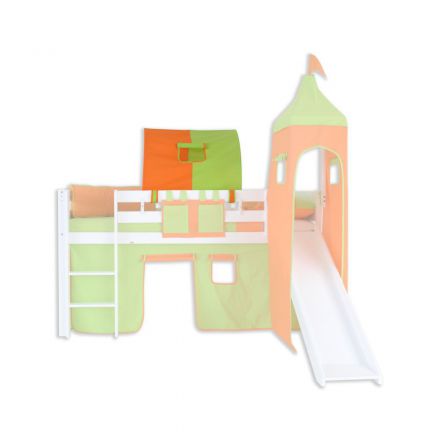 1Tunnel pour mezzanines et lits superposés - Couleur:Vert/Orange