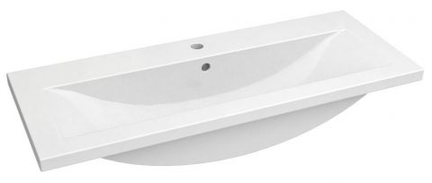 Salle de bain - lavabo Jammu 04, couleur : blanc - 18 x 101 x 39 cm (h x l x p)