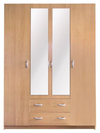 Armoire à portes battantes / penderie Sepatan 02, couleur : aulne - Dimensions : 220 x 160 x 55 cm (H x L x P)
