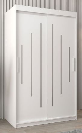 Armoire à portes coulissantes / Penderie Pilatus 02, Couleur : Blanc mat - Dimensions : 200 x 120 x 62 cm (h x l x p)
