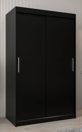 Armoire à portes coulissantes / Penderie Bisaurin 2A, Couleur : Noir - Dimensions : 200 x 120 x 62 cm ( h x l x p)