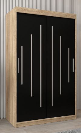 Armoire à portes coulissantes / Penderie Pilatus 02, Couleur : Chêne de Sonoma / Wengé - Dimensions : 200 x 120 x 62 cm (H x L x P)