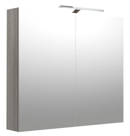 Salle de bain - Armoire de toilette Nadiad 41, couleur : gris cendre - 70 x 80 x 14 cm (H x L x P)