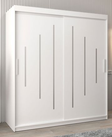 Armoire à portes coulissantes / Penderie Pilatus 04, Couleur : Blanc mat - Dimensions : 200 x 180 x 62 cm (h x l x p)