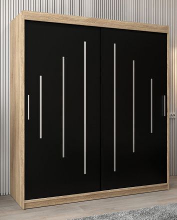 Armoire à portes coulissantes / Penderie Pilatus 04, Couleur : Chêne de Sonoma / Wengé - Dimensions : 200 x 180 x 62 cm (H x L x P)