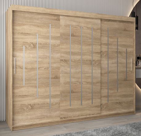 Armoire à portes coulissantes / Penderie Pilatus 06, Couleur : Chêne de Sonoma - Dimensions : 200 x 250 x 62 cm (H x L x P)