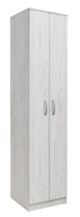 Armoire à portes battantes / armoire Muros 01, couleur : blanc chêne - 222 x 50 x 52 cm (H x L x P)