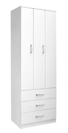 Armoire à portes battantes / armoire Muros 05, couleur : blanc - 222 x 75 x 52 cm (H x L x P)
