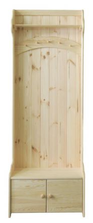 Vestiaire en bois de pin massif, naturel 31 - Dimensions 200 x 72 x 37 cm
