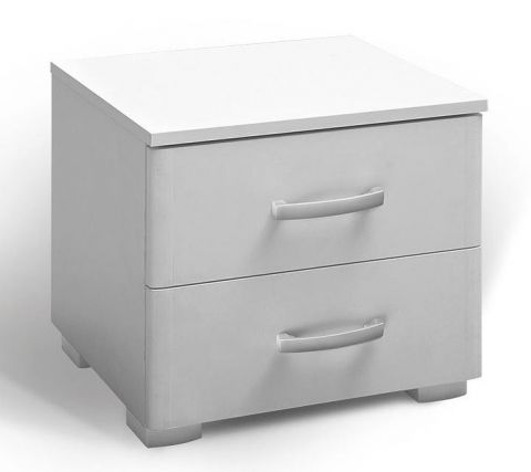 Table de chevet Lepe 02, couleur : blanc - 46 x 49 x 38 cm (H x L x P)