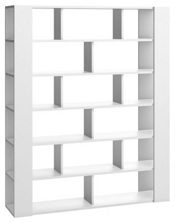 Étagère Minnea 17, couleur : blanc - Dimensions : 206 x 168 x 41 cm (H x L x P)