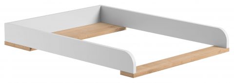 Table à langer Lijan, couleur : blanc / chêne - Dimensions : 10 x 59 x 77 cm (h x l x p)