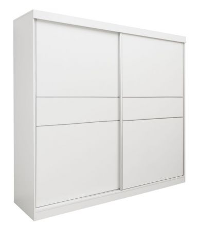 Armoire à portes coulissantes / armoire Bermeo 02, couleur : blanc - 220 x 240 x 65 cm (H x L x P)