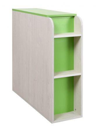 Chambre d'enfant - coffre Luis 03, couleur : chêne blanc / vert - 92 x 30 x 103 cm (h x l x p)