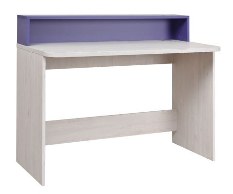 Chambre d'enfant - bureau Luis 04, couleur : chêne blanc / violet - 93 x 120 x 60 cm (H x L x P)