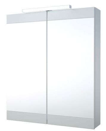Salle de bain - Armoire de toilette Eluru 02, couleur : blanc brillant - 70 x 60 x 14 cm (H x L x P)