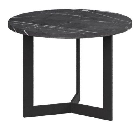 Table basse Granollers 01, Couleur : Marbre noir - Dimensions : 50 x 50 x 37 cm (l x p x h)