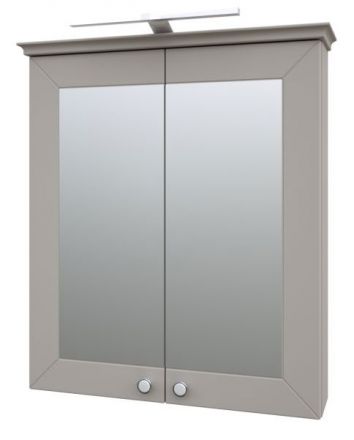 Salle de bain - Armoire de toilette Dindigul 08, couleur : gris - 73 x 64 x 17 cm (H x L x P)