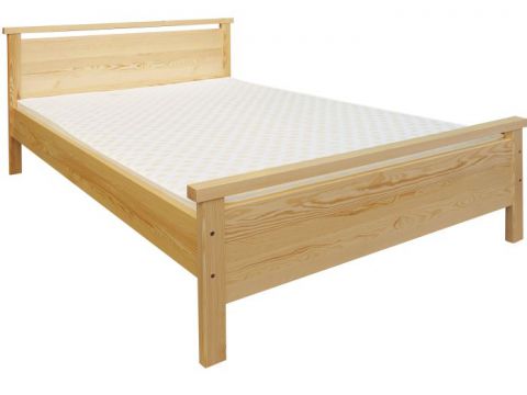 Lit double / lit d'appoint en bois de pin massif, naturel 69, sommier à lattes inclus - Dimensions 180 x 200 cm