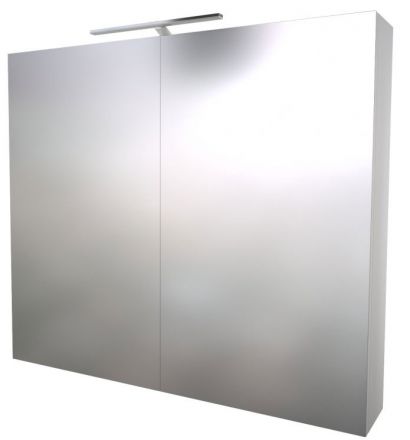 Salle de bain - Armoire de toilette Nadiad 12, couleur : blanc brillant - 70 x 80 x 14 cm (H x L x P)