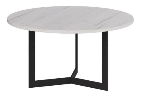 Table basse Granollers 02, Couleur : Blanc marbre - Dimensions : 80 x 80 x 42 cm (l x p x h)