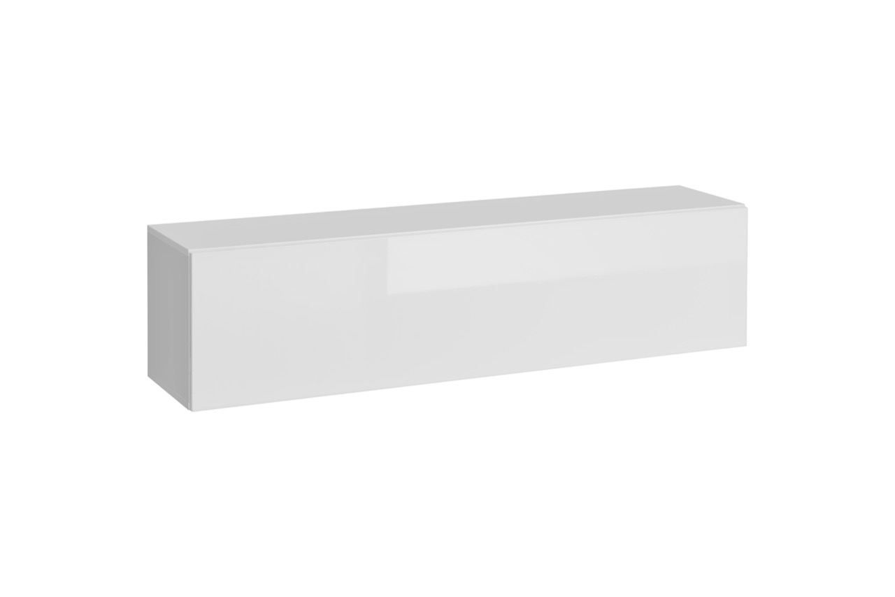 Armoire suspendue avec fonction push-to-open Trengereid 12, Couleur : Blanc - Dimensions : 35 x 140 x 32 cm (h x l x p), avec deux compartiments