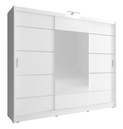 Armoire simple à trois portes Bickleigh 10, Couleur : Blanc - Dimensions : 214 x 250 x 62 cm (h x l x p), avec 12 compartiments