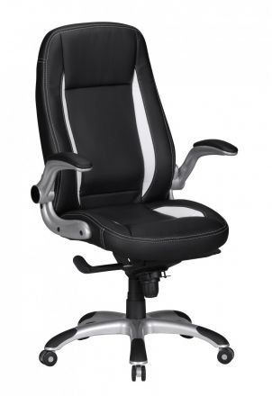 Chaise de bureau Comfort Apolo 50, Couleur : Noir / Blanc, au design sportif