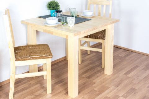 Table en bois de pin massif naturel Junco 239B (carrée) - 90 x 90 cm (L x P)