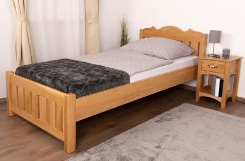 lit simple / lit d'appoint en bois de chêne massif naturel Pirol 93 - Dimensions 100 x 200 cm