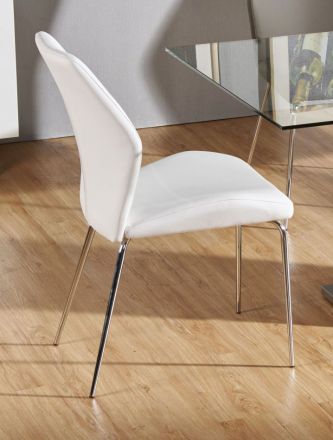 Chaise Maridi 75, couleur : blanc - Dimensions : 88 x 45 x 48 cm (H x L x P)