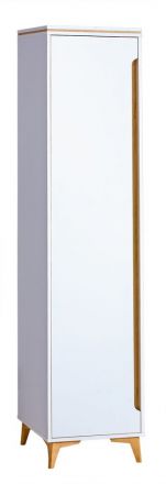 Armoire Amanto 2, couleur : blanc / frêne - Dimensions : 200 x 47 x 52 cm (H x L x P)