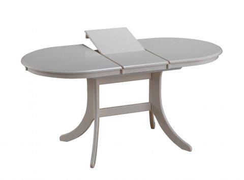 Table de salle à manger extensible Daures 94 (ovale), couleur : blanc - Dimensions : 120 - 155 x 80 cm (L x P)