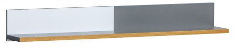 Etagère suspendue / étagère murale Caranx 9, couleur : blanc / chêne / anthracite - 16 x 120 x 18 cm (H x L x P)