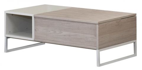 Table basse Granollers 06, Couleur : Chêne / Sable brillant - Dimensions : 105 x 55 x 38 cm (l x p x h)