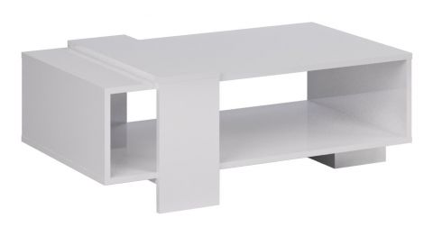 Table basse Granollers 05, Couleur : Blanc brillant - Dimensions : 109 x 64 x 40 cm (l x p x h)