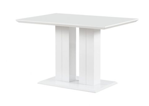Table de salle à manger Daures 117 (rectangulaire), Couleur : Blanc brillant - Dimensions : 120 x 80 cm (L x P)