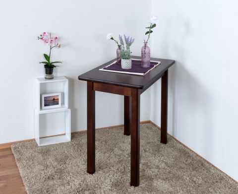 Table en pin massif, couleur noyer Junco 226B (carrée) - 50 x 90 cm (L x P)
