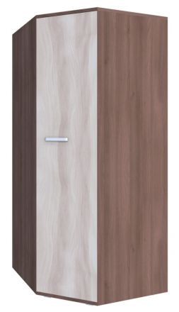 Armoire à portes battantes / armoire d'angle Kerema 04, couleur : noyer / orme - Dimensions : 190 x 85 x 85 cm (H x L x P)