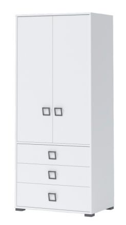 Armoire à portes battantes / armoire 13, couleur : blanc - Dimensions : 198 x 84 x 56 cm (H x L x P)