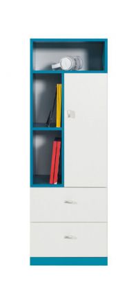 Chambre d'adolescents - Armoire "Geel" 07, blanc / turquoise - Dimensions : 135 x 45 x 40 cm (H x L x P)