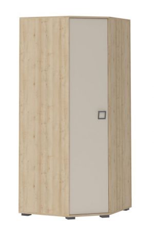 Chambre d'enfant - armoire à portes battantes / armoire d'angle Benjamin 15, couleur : hêtre / crème - 198 x 86 x 86 cm (h x l x p)
