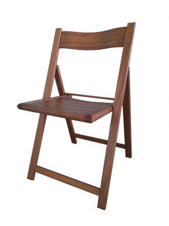 Chaise pliante Maridi 143, Couleur : Noyer - Dimensions : 82 x 47 x 52 cm (h x l x p)