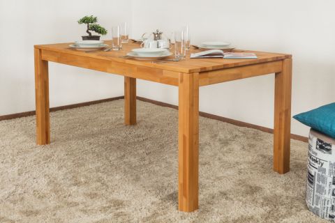 Table de salle à manger Wooden Nature 415 en coeur de hêtre massif huilé - 160 x 90 cm (L x P)