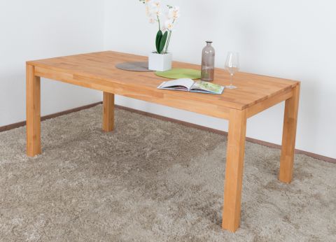 Table de salle à manger Wooden Nature 418 coeur de hêtre massif huilé - 180 x 90 cm (L x P)