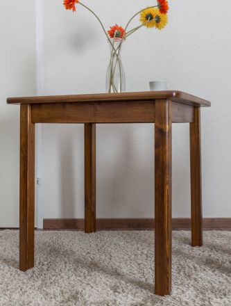 Table en pin massif, couleur chêne 002 (rectangulaire) - Dimensions 75 x 75 cm (L x P)
