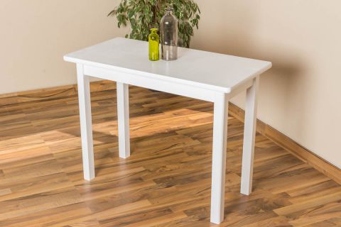 Table en bois de pin massif laqué blanc Junco 226C (carrée) -100 x 50 cm (h x l)
