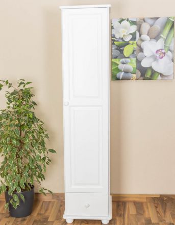 Armoire en pin massif blanc Junco 17 - Dimensions 195 x 45 x 59 cm